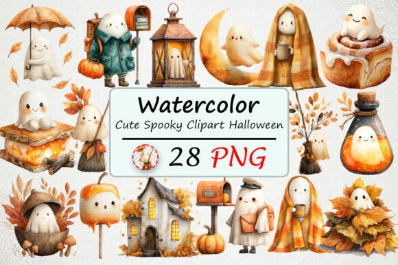 Download Watercolor Cute Spooky Clipart Halloween - Spooky clipart Collection