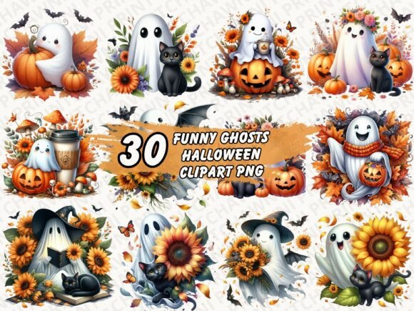 Download Funny Ghosts Pumpkin Halloween Bundle - Halloween bundle Collection